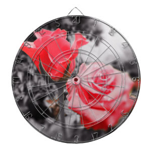 Romantische Rote Rosen Dartscheibe