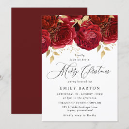 Romantische Rote Rosen Elegantes Party Einladung