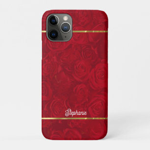 Romantische Rote Rosen Gold Streifen Akzent Case-Mate iPhone Hülle