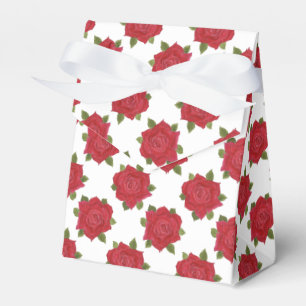 Romantische Rote Rosen in der "White Custom Tent F Geschenkschachtel