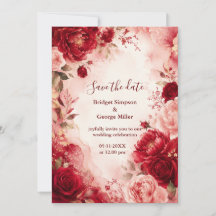 Romantische rote Rosen-Pfingstrosen-Hochzeit
