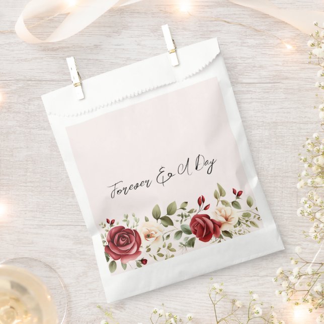 Romantische Rote Rosen Rosa Hochzeit Geschenktütchen (Ausgeschnitten)