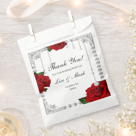 Romantische Rote Rosen und Diamanten Geschenktütchen