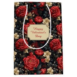 Romantische Rote Rosen und Vanilla Weiße Blume Mittlere Geschenktüte