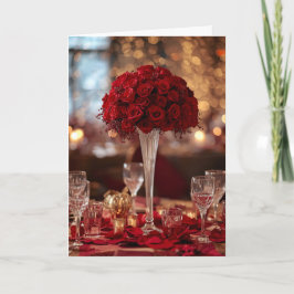 Romantische rote Rosen Valentinstag Liebesbotschaf Karte
