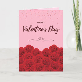 Romantische rote Rosen Valentinstagskarte Liebe & Feiertagskarte