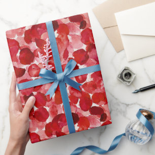 Romantische rote Rosenblüten Blumen Hochzeitsdusch Geschenkpapier
