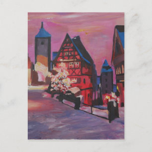 Romantische Rothenburg Tauber Deutschland im Winte Postkarte