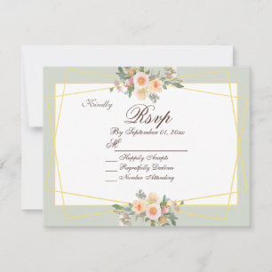 Romantische RSVP-Karte der grünen Wiesen Seite Einladung