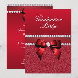 Romantische Ruby Red Graduation Party Einladung