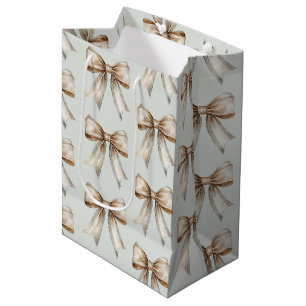 Romantische Rustikale Grüne Goldbow-Hochzeit Mittlere Geschenktüte