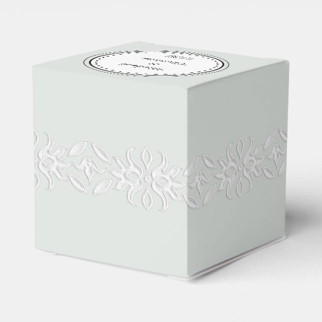 Romantische, rustikale Hochzeit Geschenkschachtel (Rückseite)