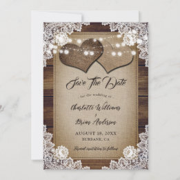 Romantische Rustikale Hochzeit mit Laubholz Save The Date