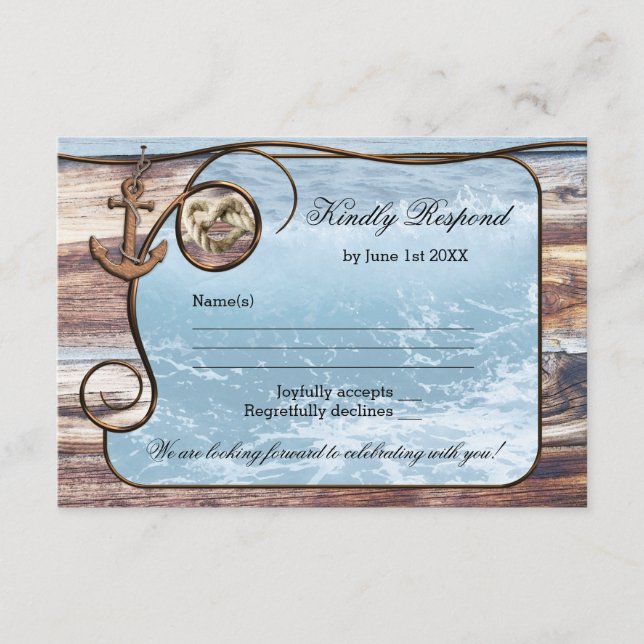 Romantische Rustikale Hochzeitskarte RSVP Karte (Vorderseite)