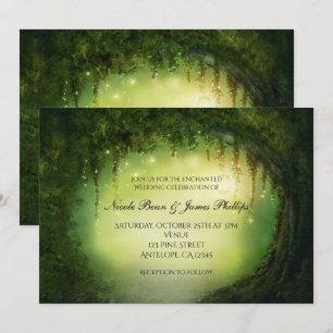 Romantische Rustikale Verzauberte Wald-Baum-Einlad Einladung