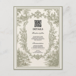 Romantische Sage-Grün-Blumenhochzeit Begleitkarte