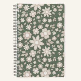 Romantische Salbeigrüne Wasserfarben Florale Botan Notizbuch