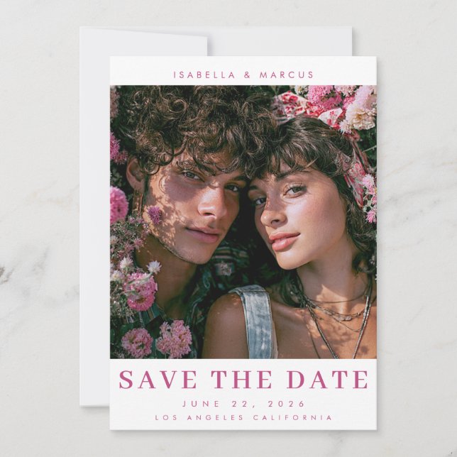 Romantische "Save The Date" - Flachkarte Save The Date (Vorderseite)