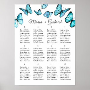 Romantische Schmetterlinge. Chic Wedding Seating C Poster