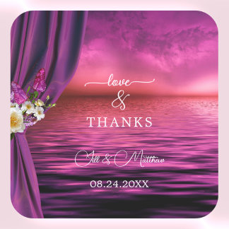 Romantische Schmetterlinge Hochzeit Danke Stickers
