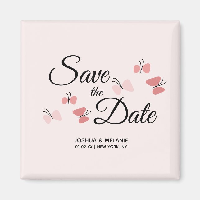 Romantische Schmetterlinge Pink retten die Daten Magnet (Vorne)
