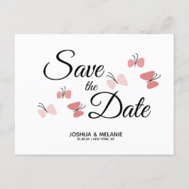 Romantische Schmetterlinge Pink retten die Daten Postkarte