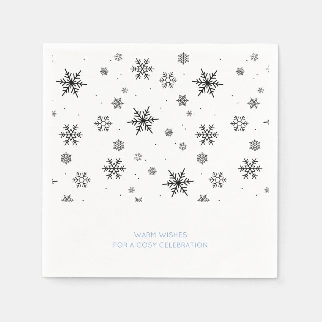 Romantische Schneeflocken Pattern Winter Hochzeit  Serviette (Vorderseite)