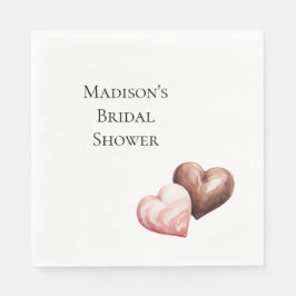 Romantische Schokolade Strawberry Hearts Brautpart Serviette