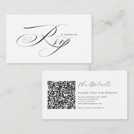 Romantische Schreibschrift-Kalligrafie QR-Code Hoc Begleitkarte