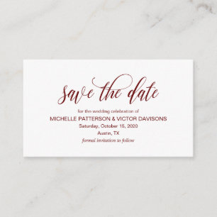 Romantische Schrift, Burgund, Save the Date Begleitkarte