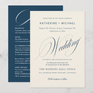 Romantische Schrift Kalligrafie&Details QR-Code Ho Einladung