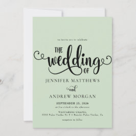 Romantische Schrift | Kalligrafie-Hochzeitseinladu Einladung
