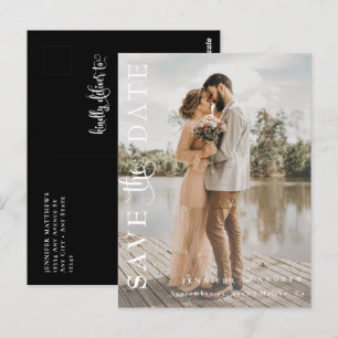 Romantische Schrift   Kalligrafie Save the Date Postkarte