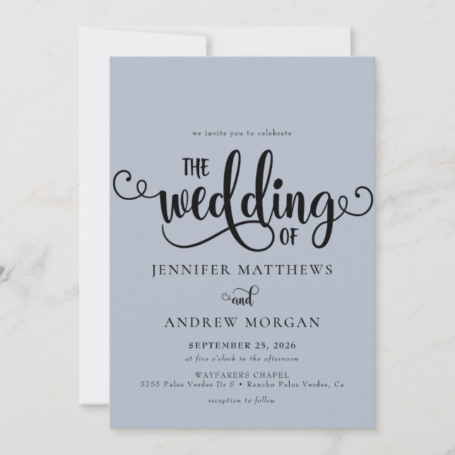Romantische Schrift | Kalligraphische Hochzeitsein Einladung (Vorderseite)