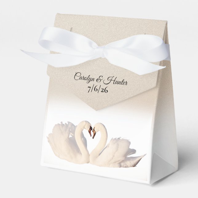 Romantische Schwäne Geschenkschachtel (Vorderseite)