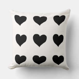 romantische schwarze Herzen Kissen