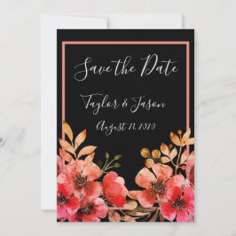 Romantische Schwarze Pfirsichkoralle - Blumenschri Save The Date