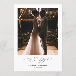 Romantische schwarze Schrift, Hochzeit Elopement Einladung