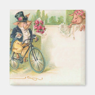 Romantische Schweine Magnet