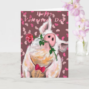 Romantische Schweinekarte Funny Valentine's Day Ca Karte