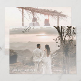 Romantische Script Calligrafy Add Foto Wedding Ger Save The Date