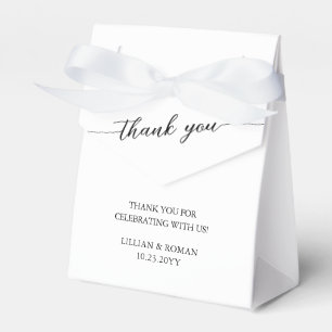 Romantische Script Calligraphy Black & White Weddi Geschenkschachtel
