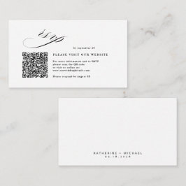 Romantische Script Calligraphy QR Code Wedding RSV Begleitkarte