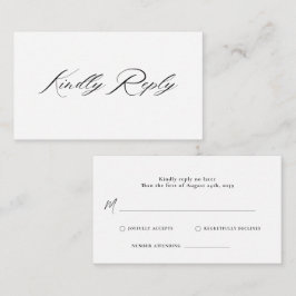 Romantische Script Calligraphy QR Code Wedding RSV Begleitkarte