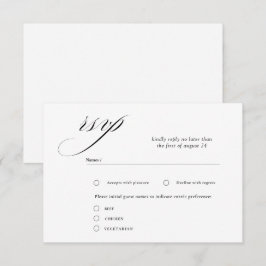 Romantische Script Calligraphy Wedding RSVP Cards Begleitkarte