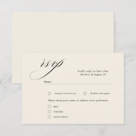 Romantische Script Calligraphy Wedding RSVP Cards Begleitkarte