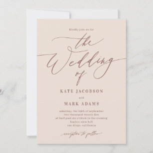 Romantische Script EDITABLE FARBE Hochzeit Einladu Dankeskarte