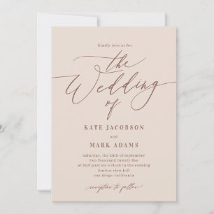 Romantische Script EDITABLE FARBE Hochzeit Einladu Einladung