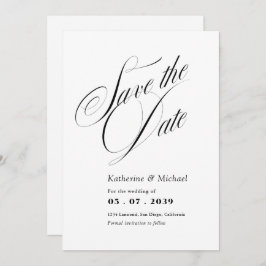 Romantische Script-Kalligrafie QR-Code Hochzeit Save The Date
