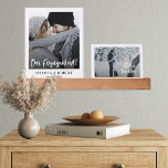 Romantische Script-Verlobung Keepake 2-Foto Bilderleiste<br><div class="desc">Erinnern Sie sich an den Moment, an dem Ihre Hochzeitsreise mit diesem romantischen 2-Foto-Display begann. Mit diesen koordinierten Fotos, die vorgefertigte Word-Kunst-Overlays enthalten, können Sie ganz einfach Ihre eigene Galerie-Wandvorlage erstellen. Es ist einfach, die Platzhalter des Fotos durch eigene Fotos zu ersetzen. Da es sich um eine benutzerdefinierte Vorlage handelt,...</div>